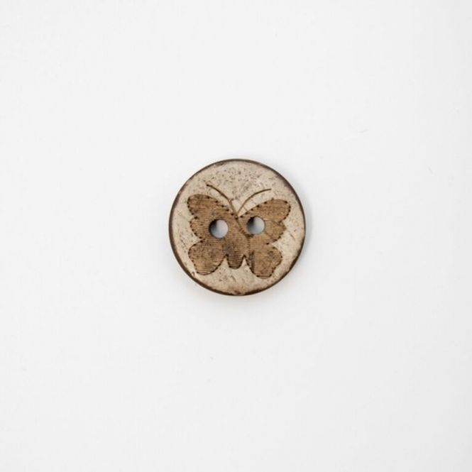 Hovedbilde Treknapp med Sommerfugl 15mm