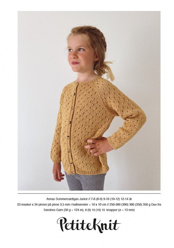 PetiteKnit- Annas Sommercardigan Junior - Oppskrift