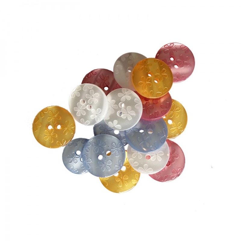 Plastknapp med blomster