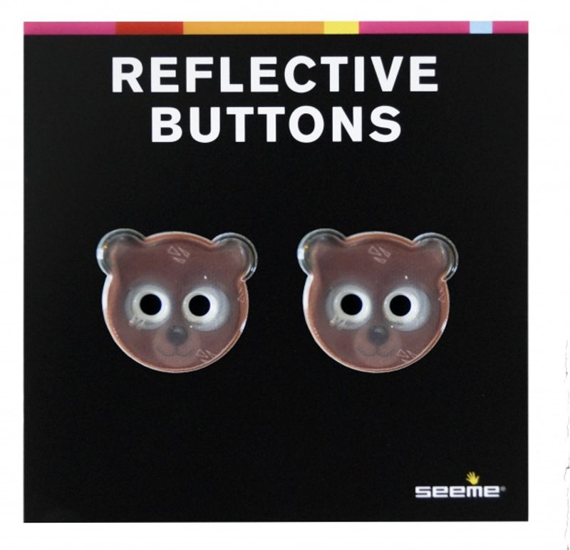 2stk Refleksknapp Bjørn 30mm