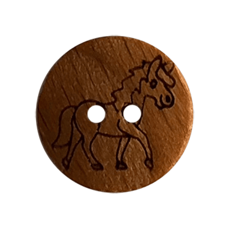 Rund Treknapp Hest 15mm