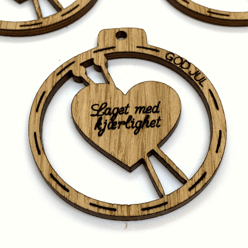 Gavemerker i tre (6 stk) God Jul