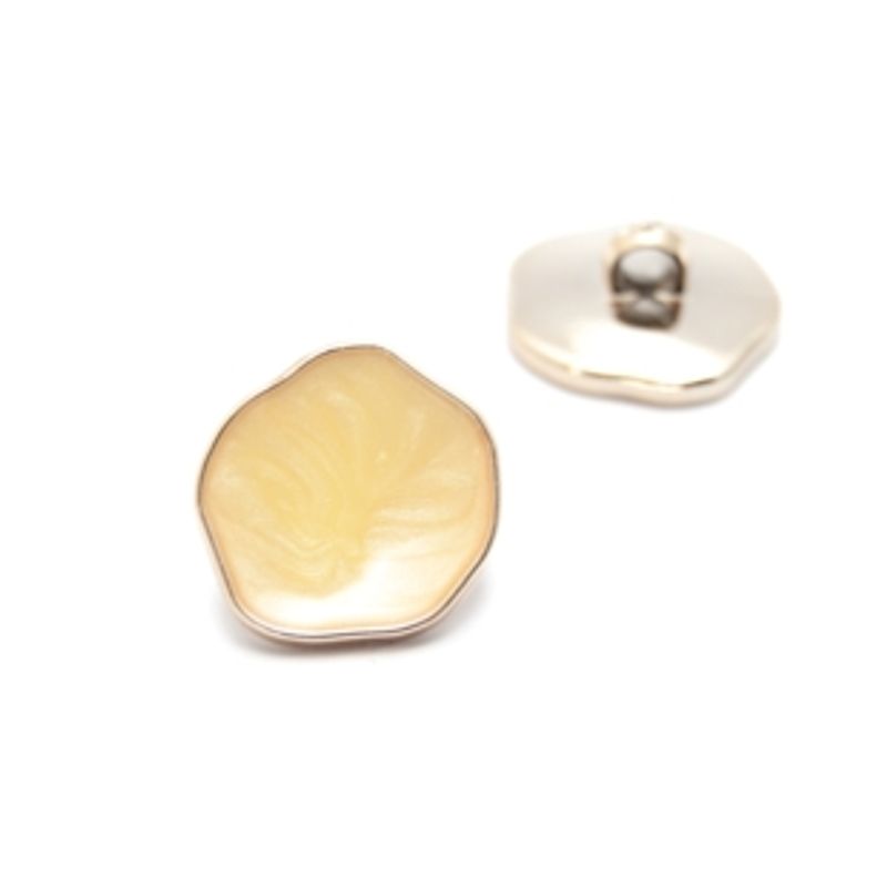 Gullfarget knapp med farget fyll - 20mm