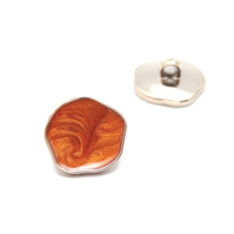 Gullfarget knapp med farget fyll - 20mm