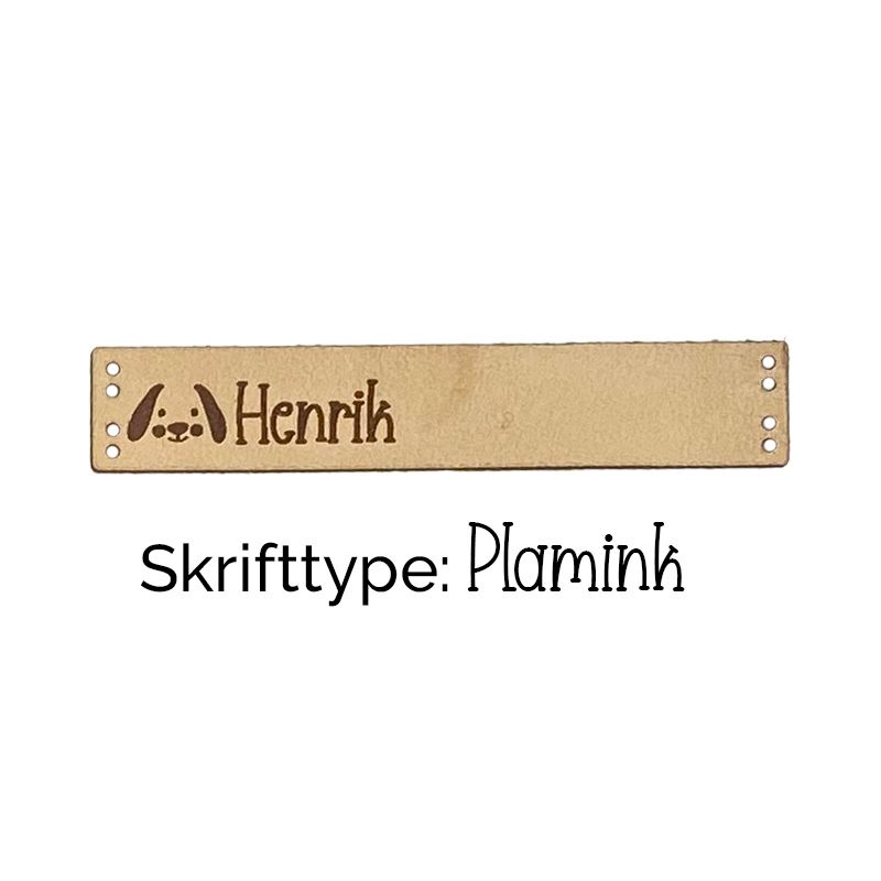 Liten Skinnlapp med egen tekst -  Med hull